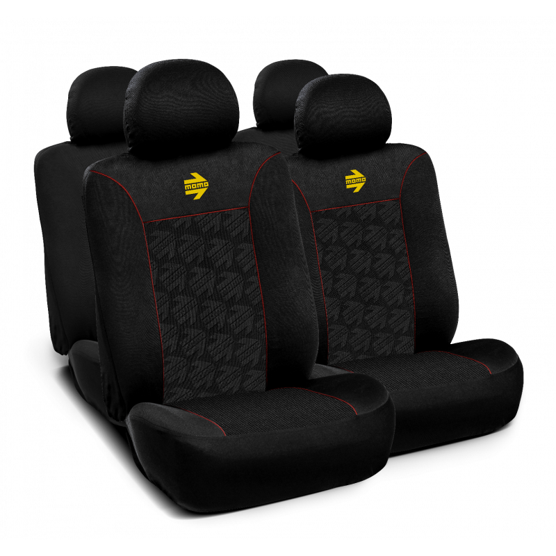 MOMO Universal Car Seat Covers Young Black/Red
